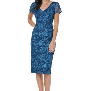 J S COLLECTIONS V-NECK SOUTACHE COCKTAIL DRESS SIZE 4